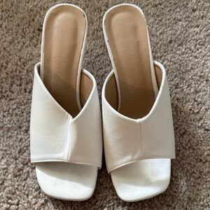 Elegant White Women's Slide Sandals